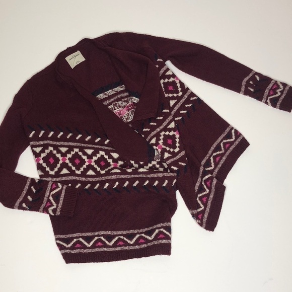 Abercrombie Printed Open Cardigan Winter Sweater Duster 15/16 - Picture 1 of 4